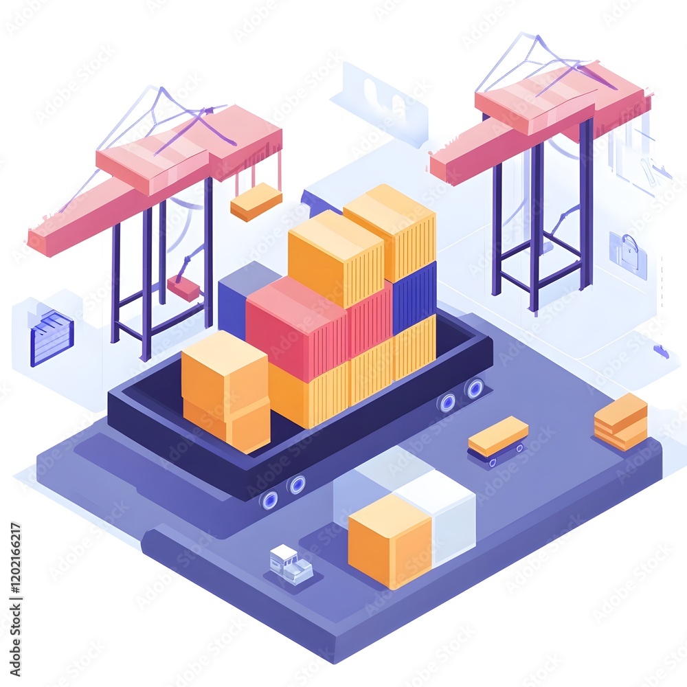 Poster streamlined global logistics and inventory tracking optimized by advanced technology and smart analy