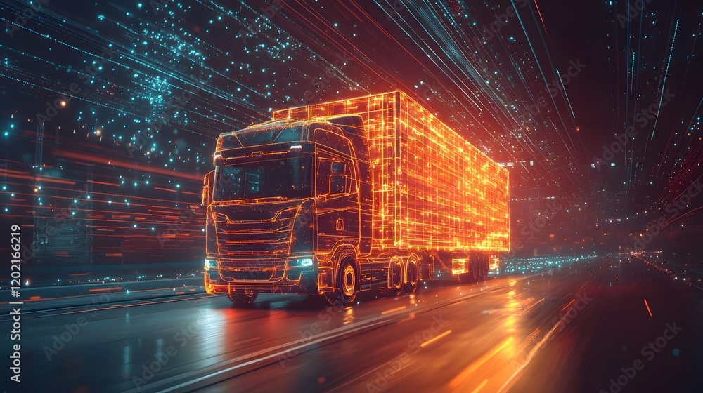 Poster streamlined digital logistics network powered by ai driven smart solutions for seamless transportati