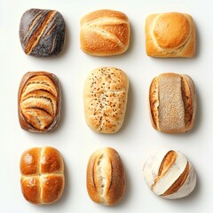 A Variety of Freshly Baked Rolls with Crisp Golden Crust