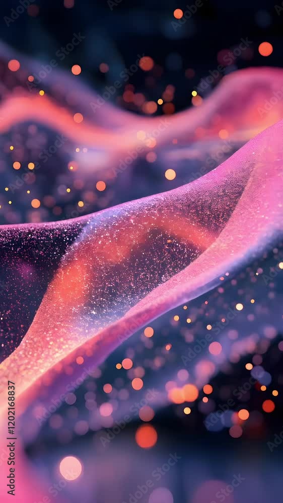 Aufkleber colorful waves of translucent light flow gracefully through a dark background, creating a mesmerizin