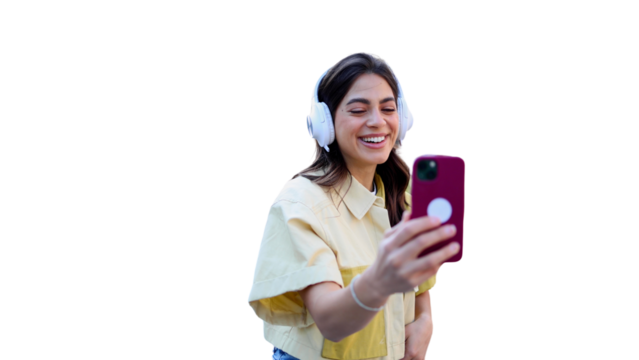 Beautiful Mexican woman surfing the net