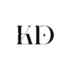 KD monogram logo design letter text name symbol monochrome logotype alphabet character simple logo