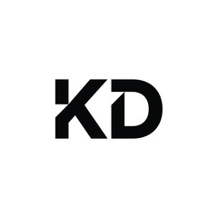 Obraz premium KD monogram logo design letter text name symbol monochrome logotype alphabet character simple logo