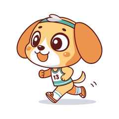 dog running sport doodle icons in kawaii vector format. These cute and energetic illustrations are perfect for adding a playful, whimsical touch to your design projects.