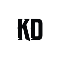 Obraz premium KD monogram logo design letter text name symbol monochrome logotype alphabet character simple logo