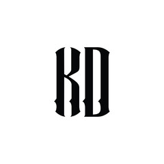 KD monogram logo design letter text name symbol monochrome logotype alphabet character simple logo