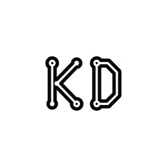 KD monogram logo design letter text name symbol monochrome logotype alphabet character simple logo