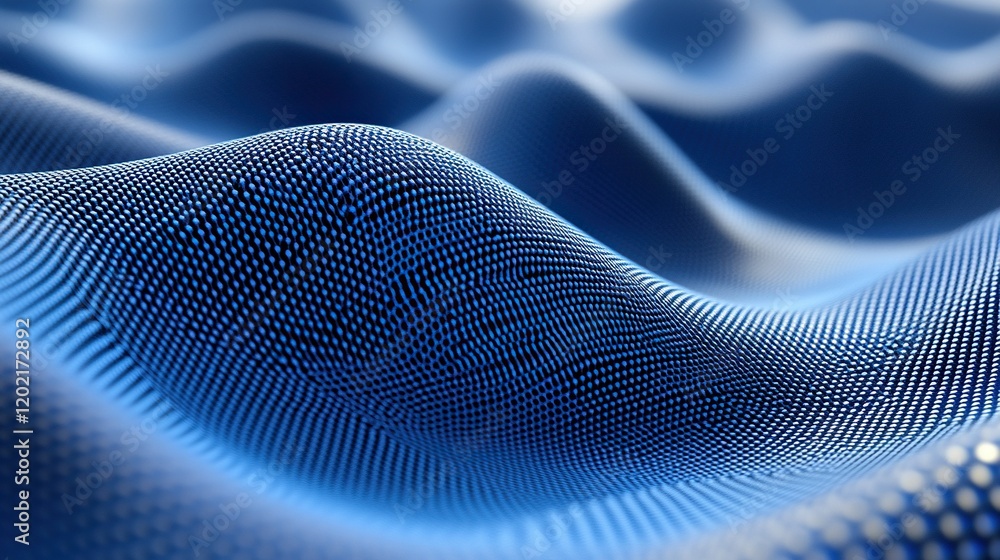 Poster blue digital wave data flow on abstract background