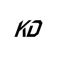 Fototapeta premium KD monogram logo design letter text name symbol monochrome logotype alphabet character simple logo