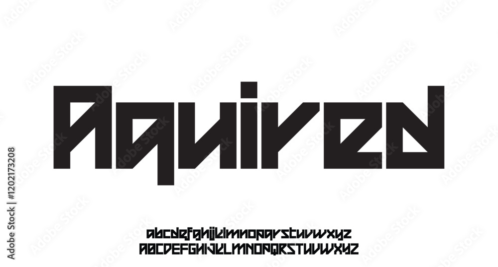 Poster abstract technology science alphabet font. digital space typography vector illustration design