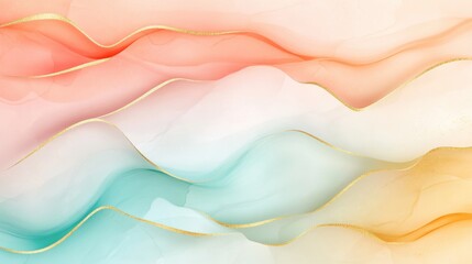 Flowing abstract waves digital art vibrant colors calm