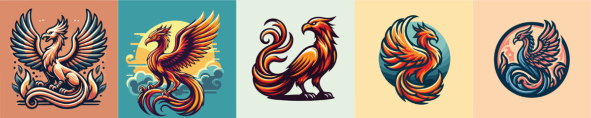 Fototapeta premium Vector collection of majestic eagles