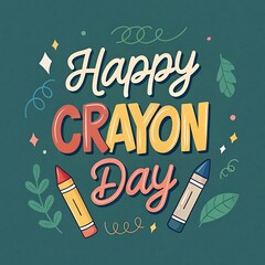happy crayon day design