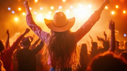 Vibrant nighttime concert country music enthusiasm