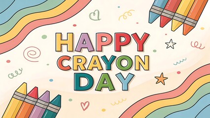 happy crayon day design