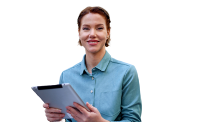 Beautiful woman using tablet 