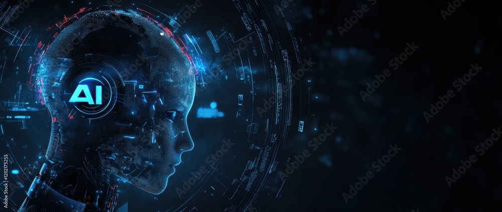 Aufkleber abstract background with the concept of artificial intelligence and 