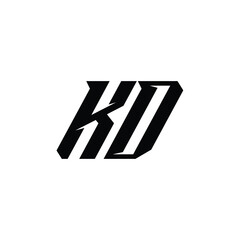 KD monogram logo design letter text name symbol monochrome logotype alphabet character simple logo