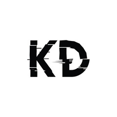 KD monogram logo design letter text name symbol monochrome logotype alphabet character simple logo