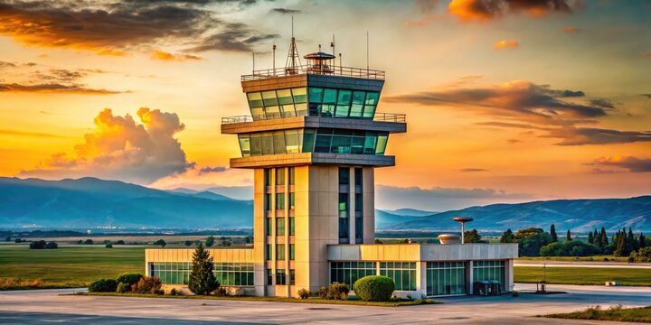 Greece's Thessaloniki Airport (SKG):  A documentary aerial captures the control tower's commanding presence.