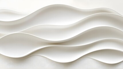 Fototapeta premium A series of white, wavy plates arranged in a flowing pattern.