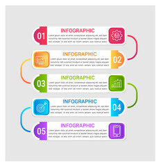 info graphic Design 5 step Vector
