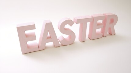 Colorful and vibrant lettering spells Easter in pastel hues against a neutral backdrop during the spring season