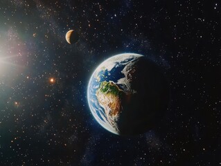 Fototapeta premium Earth and Moon from Space