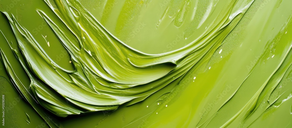 Leinwandbilder abstract green paint texture with smooth layered strokes and copy space for text.