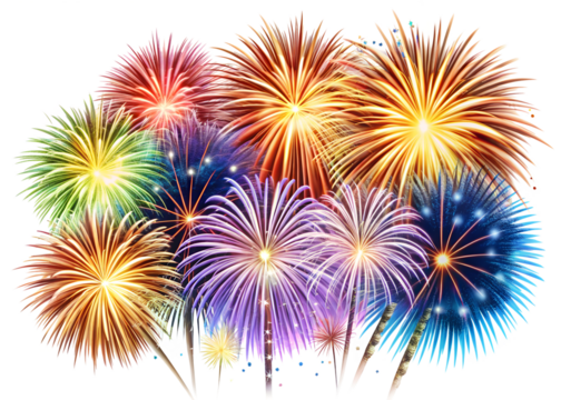 fireworks on the black sky