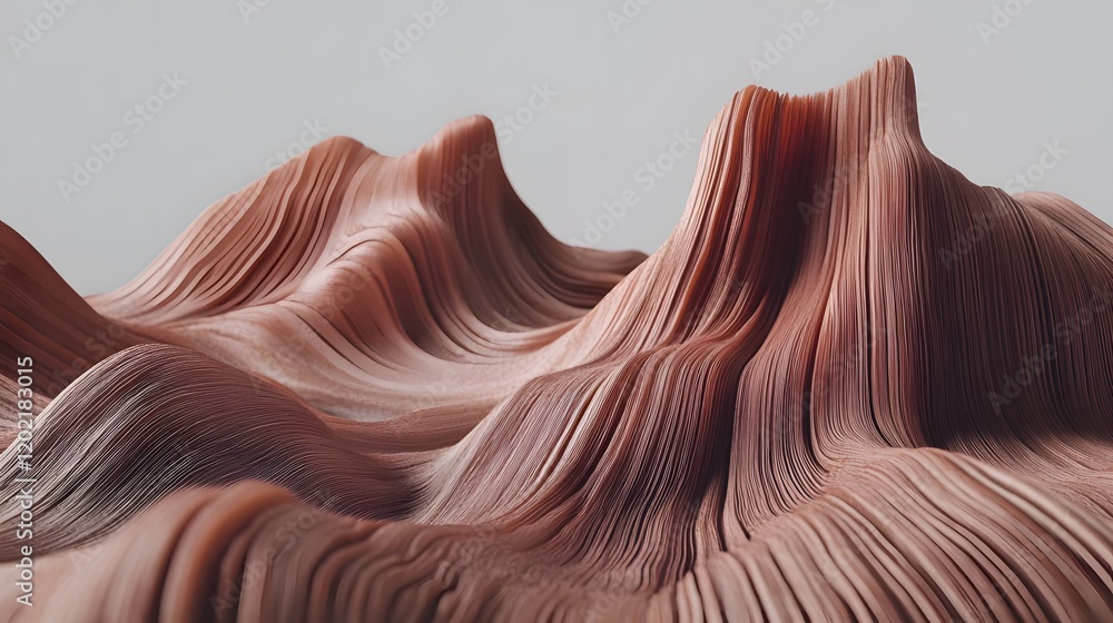 Aufkleber abstract representation of undulating terrain with smooth, flowing lines and warm colors.