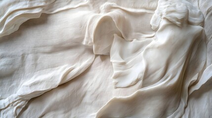 Obraz premium A close-up of flowing, textured fabric in soft, neutral tones.
