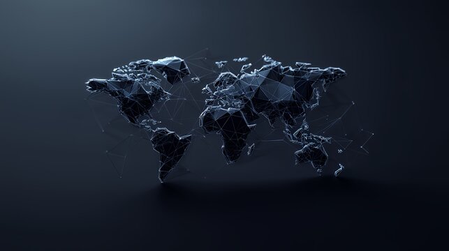 Global Network: A Polygonal World Map Visualization - Powered by Adobe