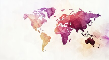 Abstract World Map: A Polygonal Journey Across Continents