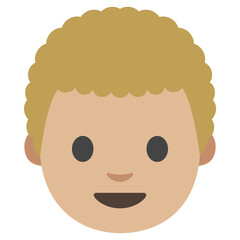 Cartoon Baby Face with Brown Hair Illustration, Minimalistic Clipart Isolated on White Background