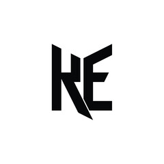 KE monogram logo design letter text name symbol monochrome logotype alphabet character simple logo