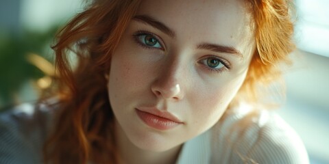 Obraz premium Woman with red hair