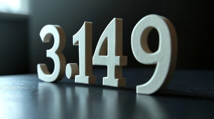 Cascading numbers of pi displayed in a minimalist style highlighting the essence of Pi Day celebration in clean typography against a contrasting background