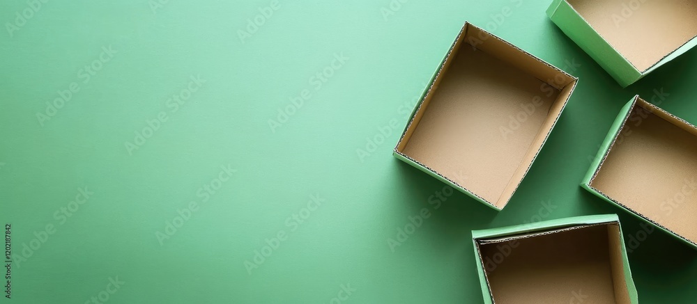 Poster empty square boxes arranged on a mint green background with ample copy space for text addition