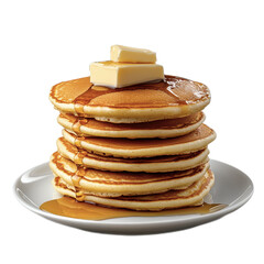 Stack of Golden Pancakes with Butter