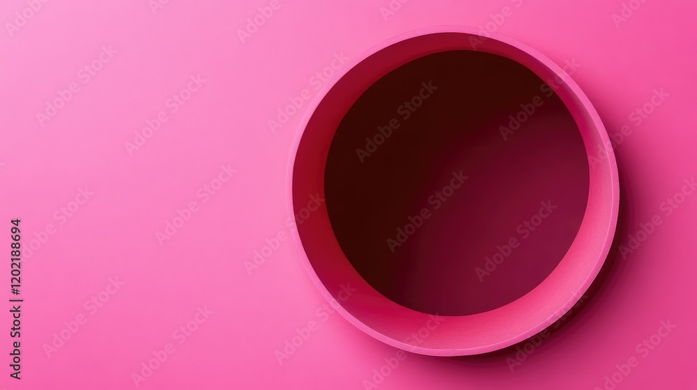 Poster abstract pink background with a circular cutout showcasing deep pink tones and smooth gradients, ide