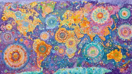 Ornate World Map Mandala: A Vibrant Tapestry of Global Unity