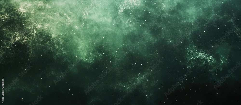 Aufkleber abstract green cosmic background with stars and nebula, suitable for use as a wallpaper or design el