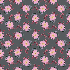 Obraz premium Cute hand drawn floral seamless pattern background