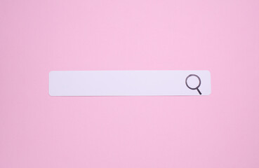 Papers browser search bar with magnifying glass icon on pink background