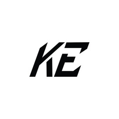 KE monogram logo design letter text name symbol monochrome logotype alphabet character simple logo