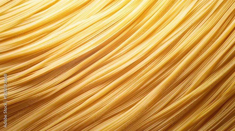Aufkleber dried spaghetti pasta texture with curved strands on a flat surface and copy space for text placemen