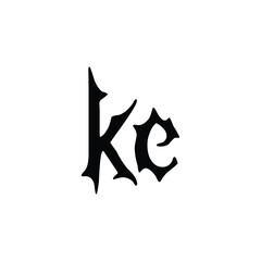KE monogram logo design letter text name symbol monochrome logotype alphabet character simple logo