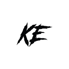 Obraz premium KE monogram logo design letter text name symbol monochrome logotype alphabet character simple logo