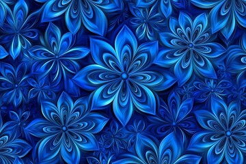 Seamless Decorative Blue Flowers Pattern: Elegant Floral Design for Textiles, Home D&eacute;cor, and Modern Art Projects